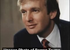 Fans do a double take after side-by-side photo of Barron and young Donald goes viral.